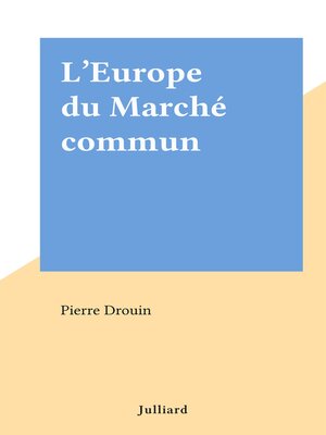 cover image of L'Europe du Marché commun
